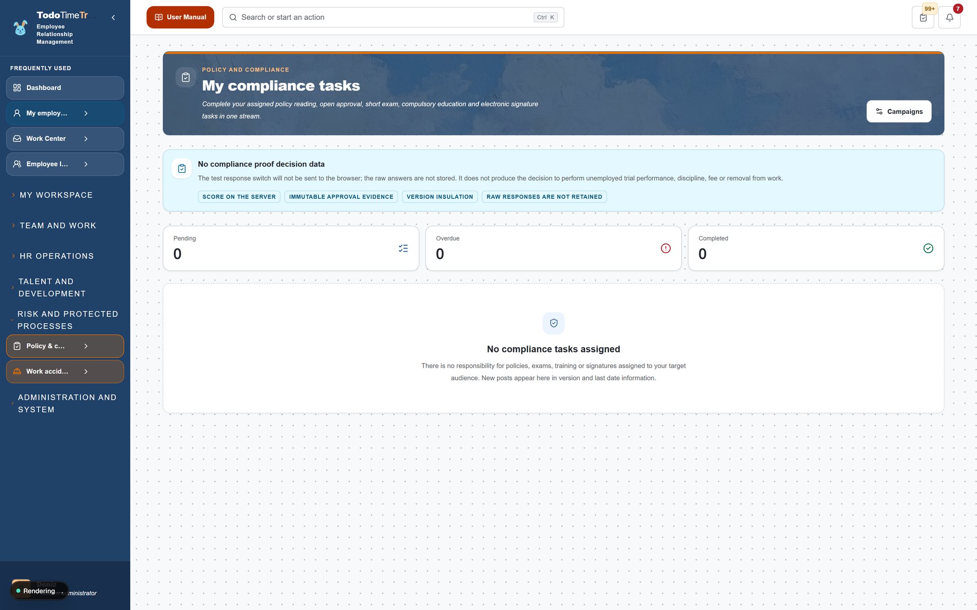 compliance screenshot